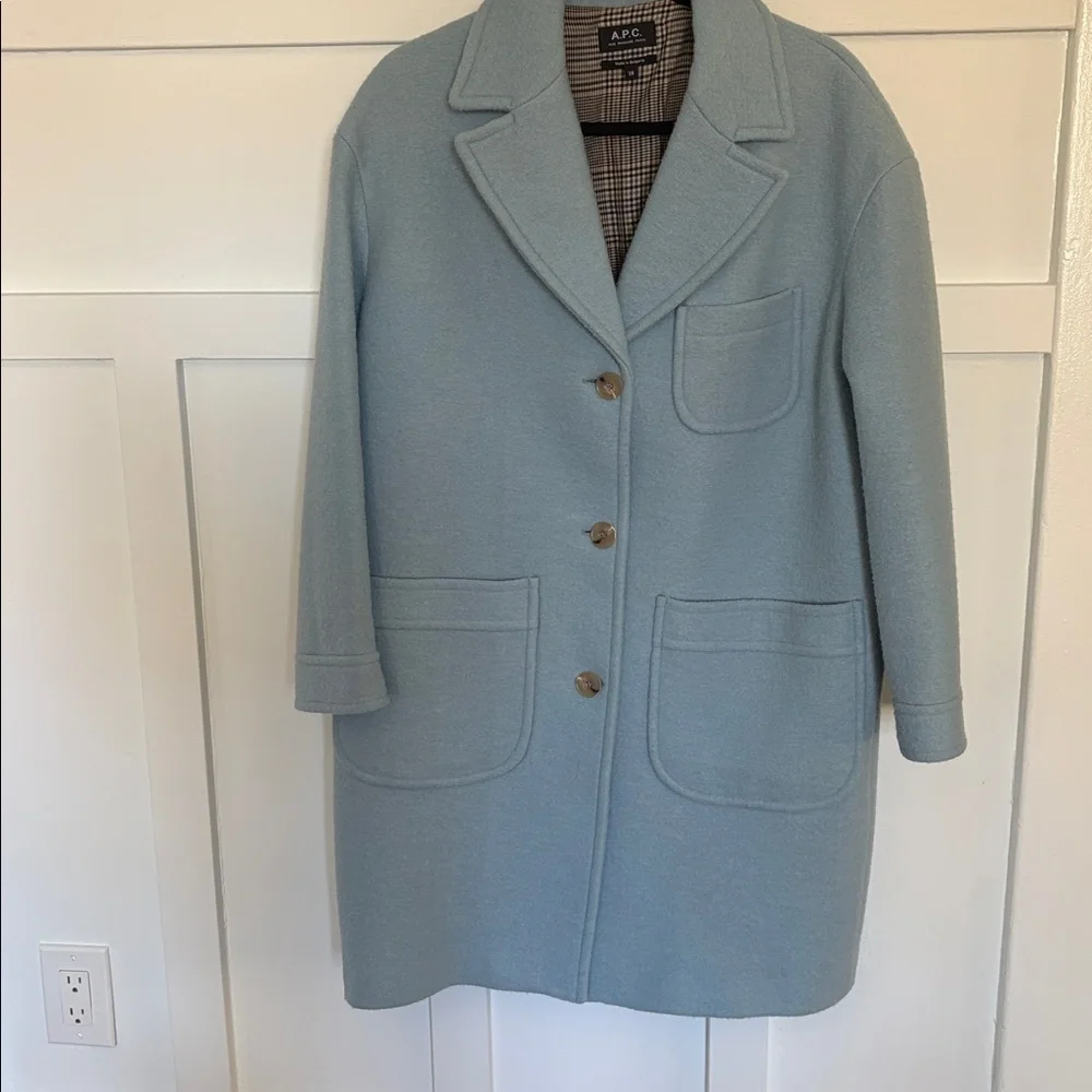 A.P.C Nina baby blue wool coat - Picture 1 of 9